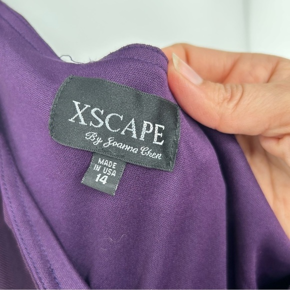 NWT Xscape by Joanna Chen Purple One Shoulder Cocktail‎ Dress *Flaw - Picture 7 of 7